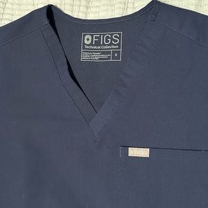 Navy blue figs scrub top